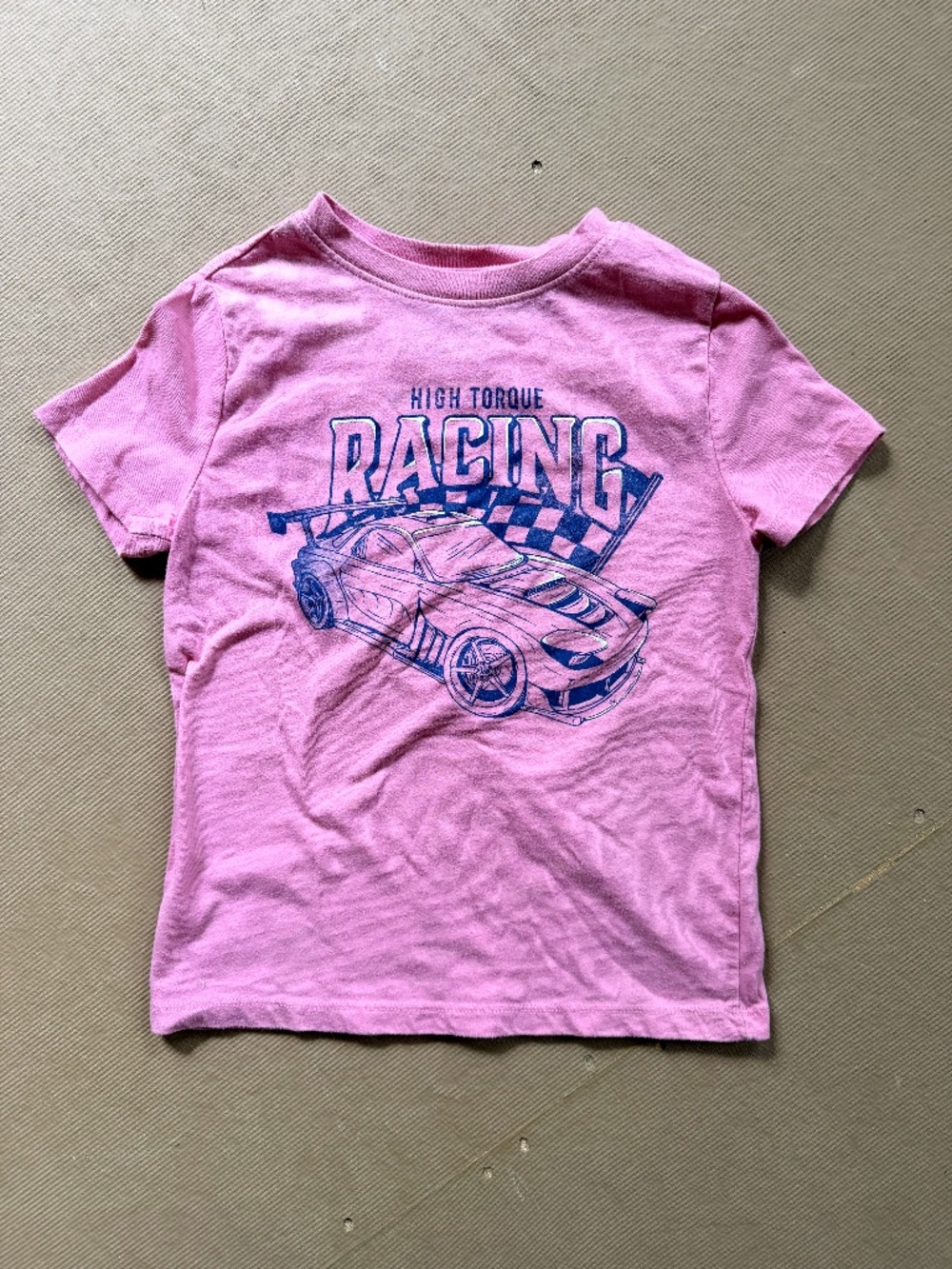 Cat & Jack Pink Racing Graphic T-Shirt XS 4/5